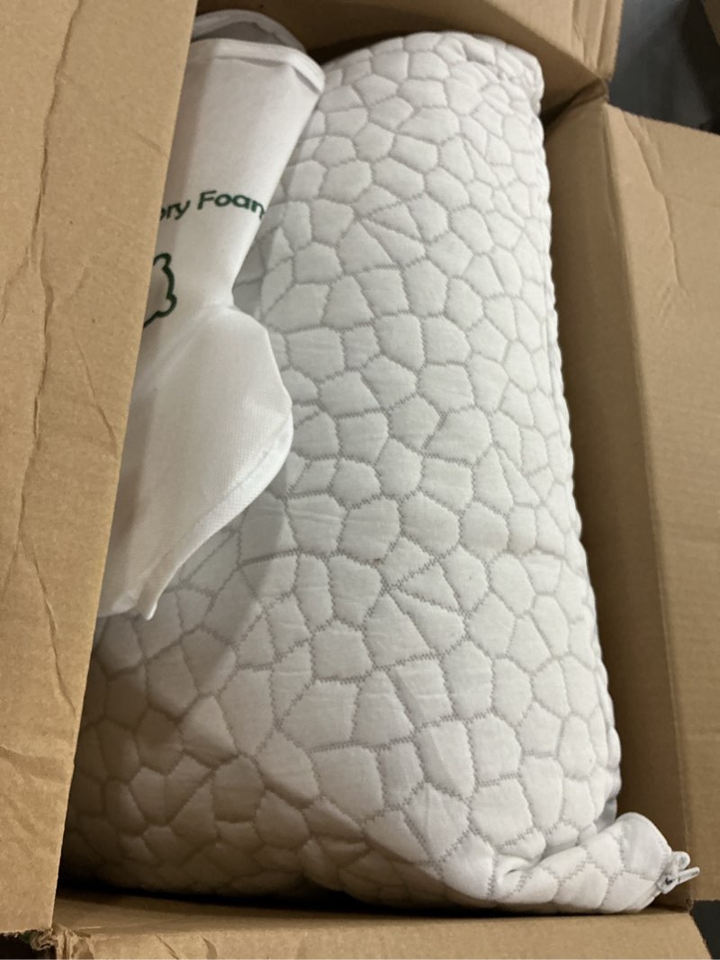 Condition photo showing As Is for SUPA MODERN Cooling Pillow for Sleeping, Shredded Memory Foam Pillows, Adjustable Cool Pillow for Side Back Stomach Sleepers, Luxury Gel Pillows Standard Size, Gifts for Women Men Standard (1 Count) Original White (Cooling)