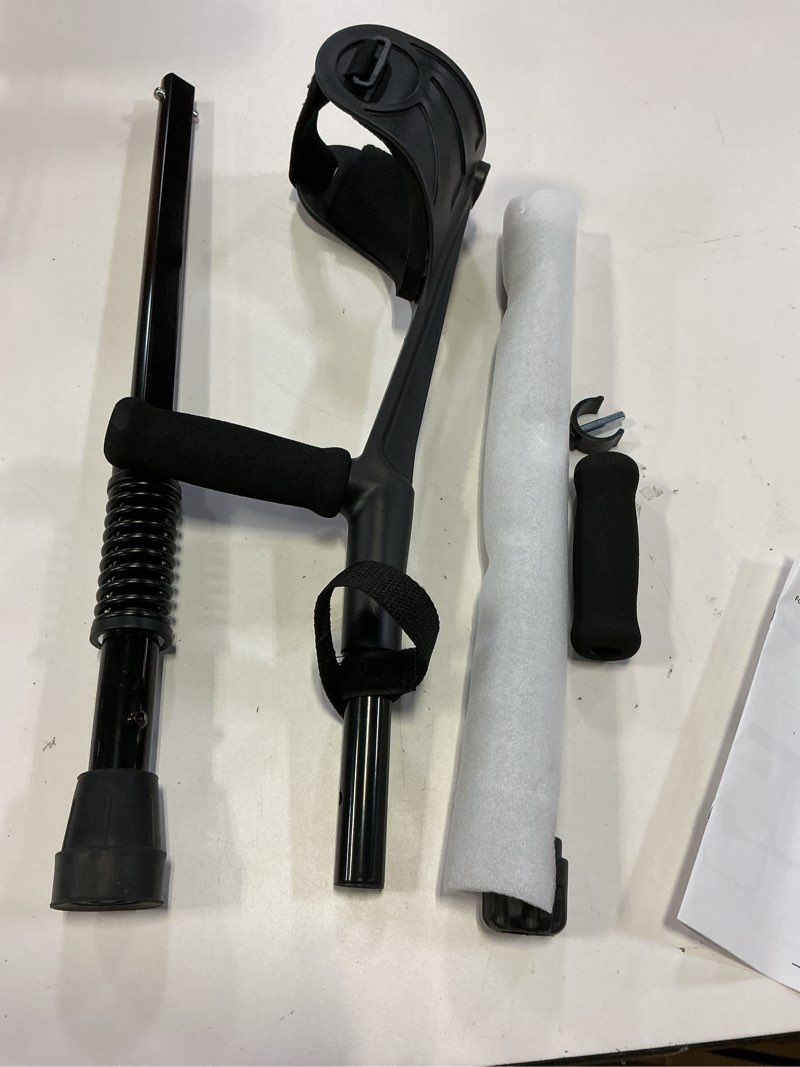 Condition photo showing Good Condition for Ergonomic Forearm Crutches Spring Assist Crutches for Adults,Comfortable and Height Adjustable Arm Crutches Forearm with Anti-Slip Base,Walking Crutches with Cuffs, Not a Pair (Black)