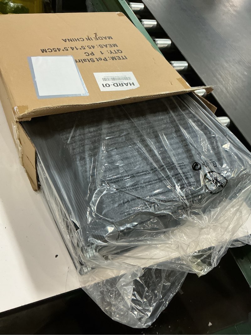 Condition photo showing New/Like New for dog ramp for car 63" long & 17.3" wide portable dog ramps for large dogs with non-slip rug surface dog car ramp for suv car & truck, folding dog ramp up to 250lbs