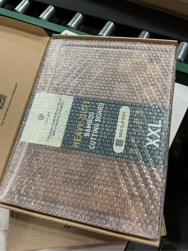 Condition photo showing New/Like New for Extra Large Bamboo Cutting Board Non Slip Over Sink Kitchen 2025 First Apartment Essentials Wooden Cutting Board New Home Must Haves Accessories House Warming Decor Housewarming Hostess Host Gifts 20*15in