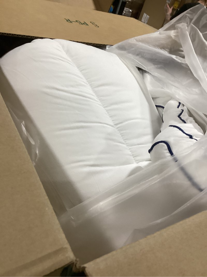 Condition photo showing As Is for utopia bedding duvet cover twin size - 2 piece with zipper closure - 1 comforter cover 68x90 inches & 1 pillow sham 20x26 inches (white) comforter not included white twin/twin xl