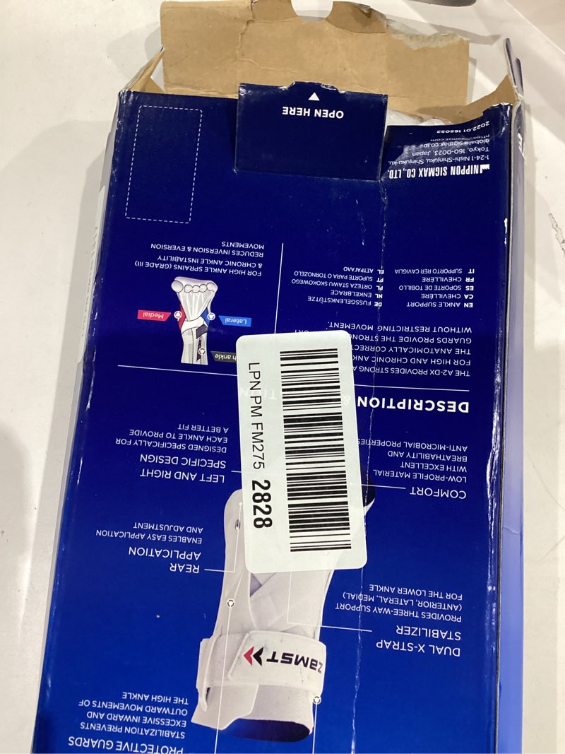 Condition photo showing As Is for zamst a2-dx sports ankle brace with protective guards for high ankle sprains and chronic ankle insta
