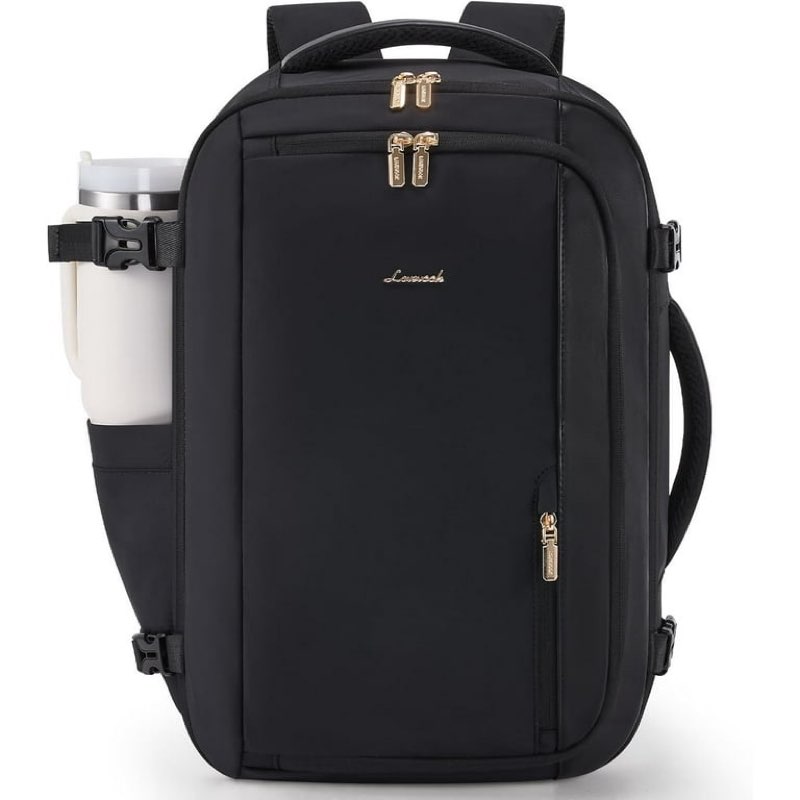 lovevook 40l travel backpack for women,personal item size travel bag with 3 packing cubes and 2 laptop compartment for travel essentials,carry on luggage 18x14x8 airline approved  
