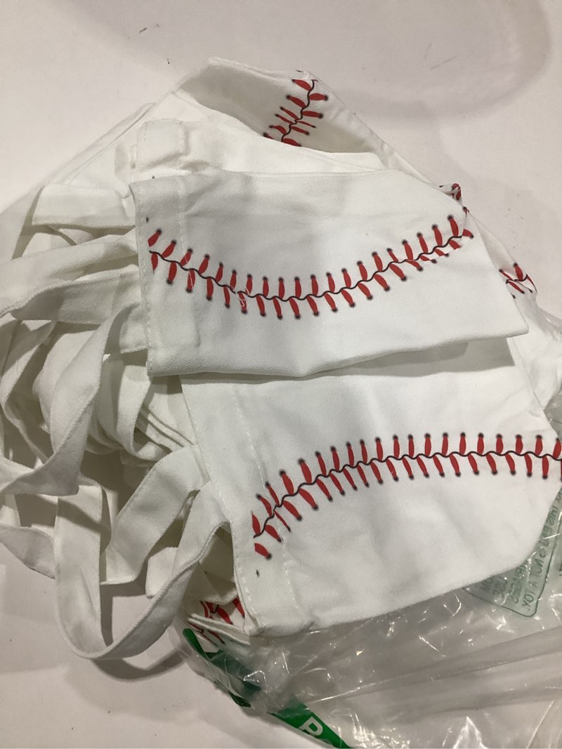 Condition photo showing Good Condition for ubamdom 12 pcs baseball bag baseball canvas tote bag kids tote double sided beach handbag with handles for sports party favor travel shopping birthday community events for man women gifts