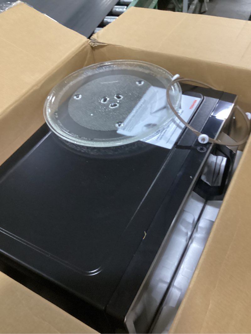 Condition photo showing As Is for Breville BMO650SIL Compact Wave Soft Close Countertop Microwave Oven, Silver