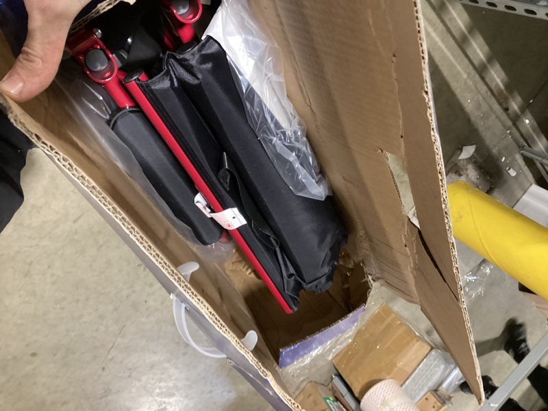 Medline Ultra Lightweight Transport Wheelchair for Adults, Foldable, 19-Inch Seat Width, Red Frame, 