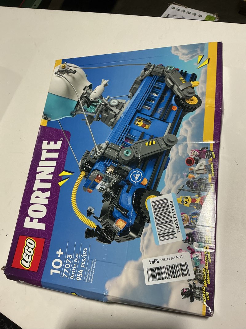 Condition photo showing New/Like New for lego fortnite battle bus building toy - collectible fortnite toy for kids, boys & girls, ages 10+ - pretend play set with 9 minifigures from video game - gift for birthdays - 77073