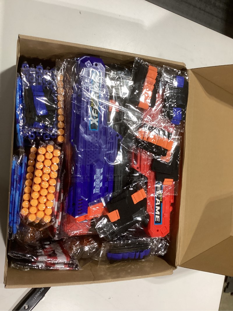 Condition photo showing New/Like New for Banvih 8 Packs Big Gun Set for Nerf Party Supplies & Favors, for Boys Birthday Bulk War Party Bundle - Equipped: 8 Big Blasters, Goggles, Masks, Wristbands, 160 Foam Darts 8 pack pro