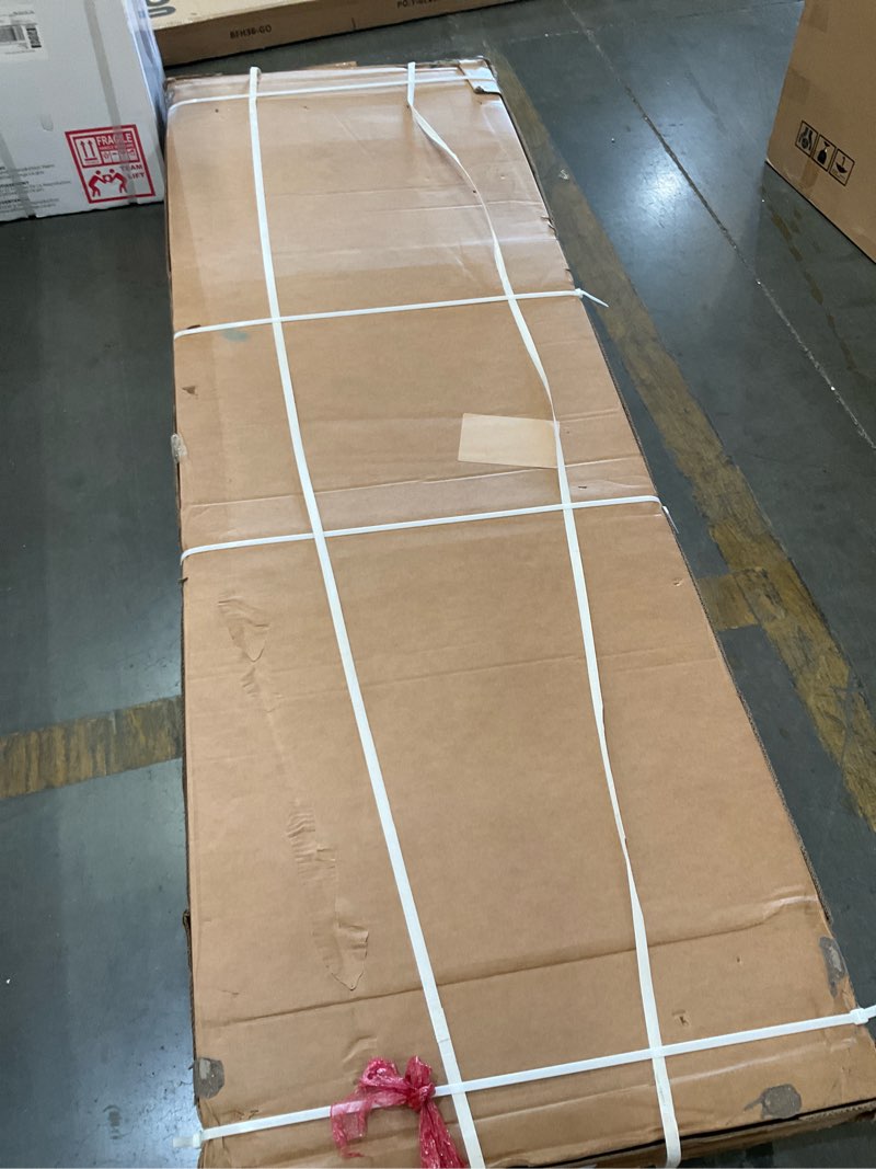 Condition photo showing As Is for frameless sliding shower door, 44-48" w x 76" h, 8mm sgcc ansi certified tempered glass, 304 stainless steel hardware, matte black finish, reversible installation, water repellent & easy clean matte black 48" w x 76" h