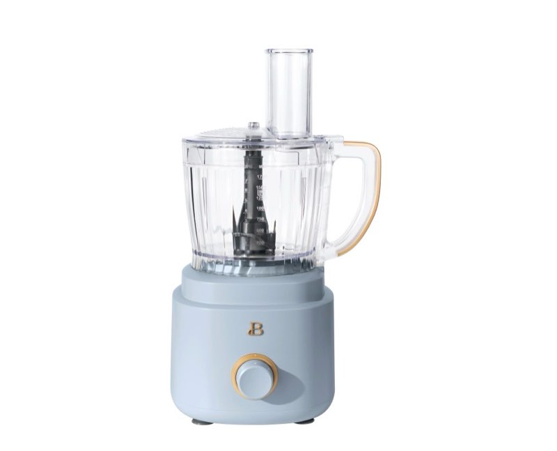 Beautiful 10-Cup Food Processor with Accessories, Cornflower Blue by Drew Barrymore