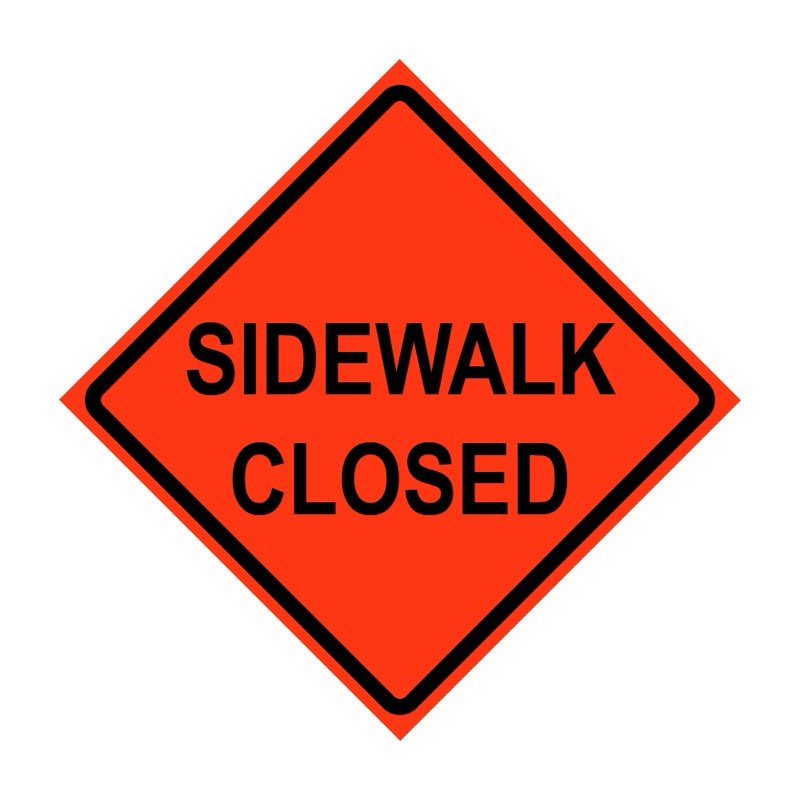 Roll-Up Sign-48" Superbright-Sidewalk Closed