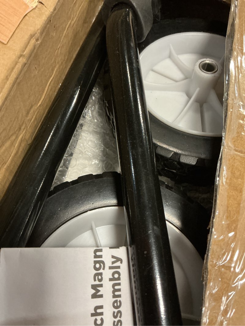 Condition photo showing Good Condition for horusdy 18-inch rolling magnetic sweeper with wheels, magnet pickup sweeper, push-type nail magnet sweeper for workshop, garage, and yard cleanup