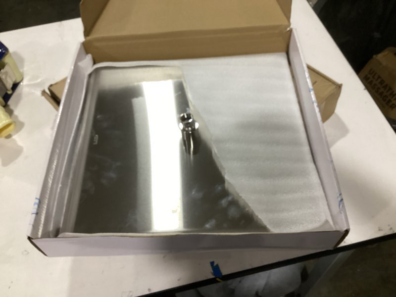 Condition photo showing Good Condition for Voolan Oversize Rain Shower Head - High Flow Square Rainfall Showerhead - Waterfall Full Body Coverage - Universal Ceiling or Wall Mount (16 Inch, Brushed Nickel) 16 Inch Brushed Nickel