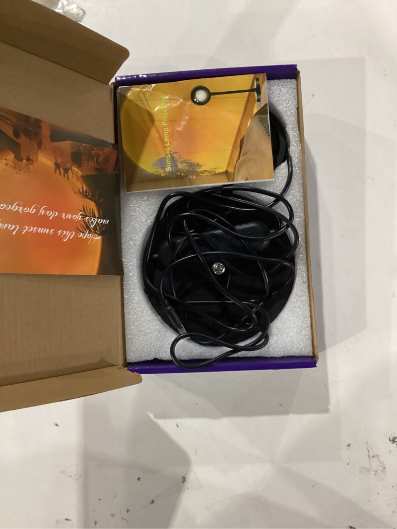 Condition photo showing Good Condition for Sunset Lamp Projector with APP & Button Control, 360 Degree Rotation Multiple Colors Changing LED Lamp Night Light, Sunset Light for Bedroom Decor/Party/Christmas Gifts/Tiktok Live/Room Decor Multicolor