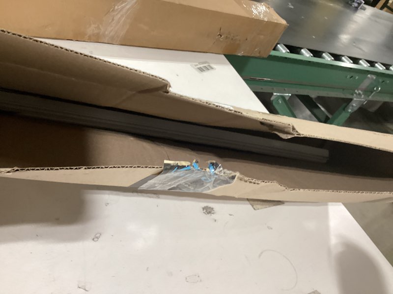 Condition photo showing As Is for M-D Building Products 06403 36 in. White Aluminum U-Shape Screw-on Under Door Seal
