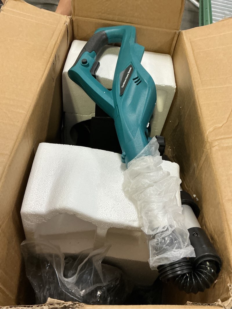 Condition photo showing As Is for Cordless Snow Shovel with Wheels, 17-Inch Brushless Motor Electric Snow Blower, 60° Adjustable Chute, 25ft Throwing Distance, 18V 2x4.5-Ah Winter Ice Removal Tool for Driveway Sidewalk Patio Blue B