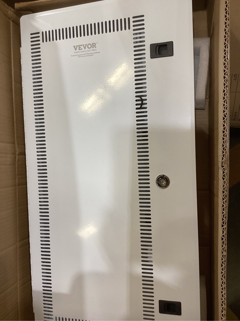 Condition photo showing Good Condition for vevor media enclosure, 42-inch, structured media center with vented hinged door, cable management box, structured wiring multi-media cabinet, recessed electrical media box, for network distribution white/enclosure + vented door 42-inch