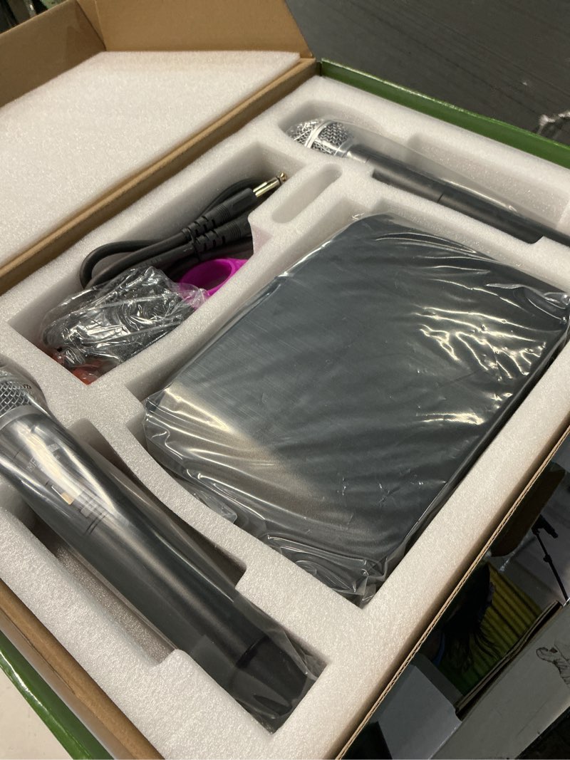 Condition photo showing Good Condition for UHF Wireless Microphone System - Dual Handheld Dynamic Microfonos Inalambricos Professional for Home Karaoke, Meetings, Parties