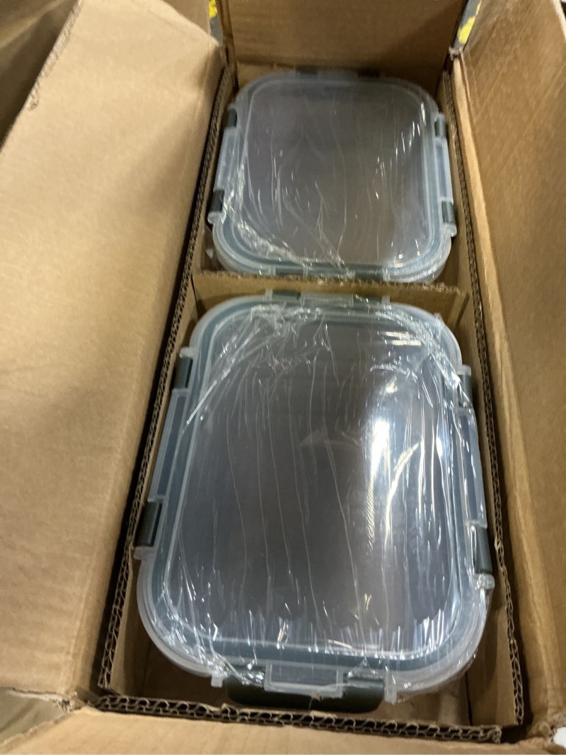 Condition photo showing New/Like New for [8-pack,30 oz]glass meal prep containers,glass food storage containers,airtight lunch containers with lids, microwave, oven, freezer and dishwasher gray