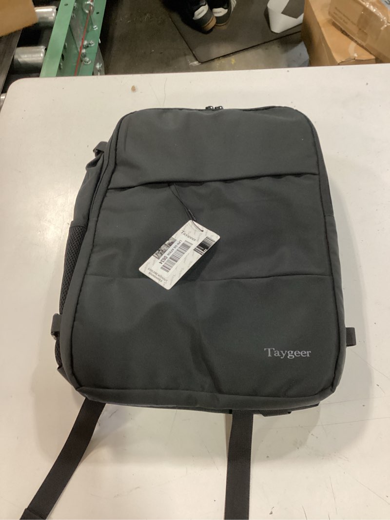 Condition photo showing New/Like New for taygeer travel laptop backpack for men, airplane approved travel backpack | 15.6inch laptop backpacks with water bottle pocket, lightweight college 35l luggage bookbag gifts for business work, black