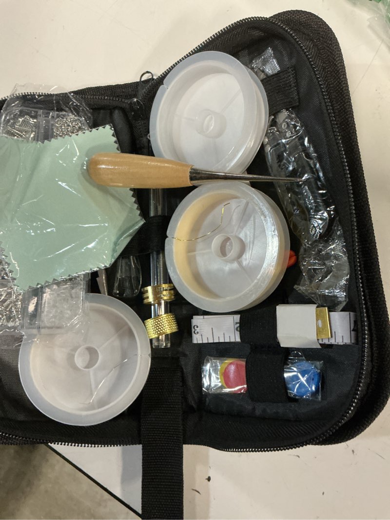 Condition photo showing As Is for paxcoo jewelry making supplies kit with tools, wires, findings for jewelry repair and beading