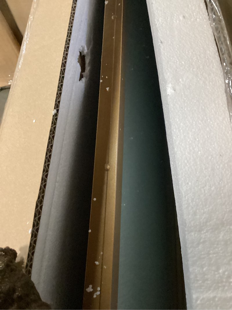 Condition photo showing Good Condition for Large Gold Vintage Mirror, 53"x20" Arched Standing Floor Mirror, Ornate Baroque Mirrors, Traditional Carved Mantel Mirrors for Living Room Fireplace Bathroom Bedroom Entryway Gold Arched 53"L x 20"W