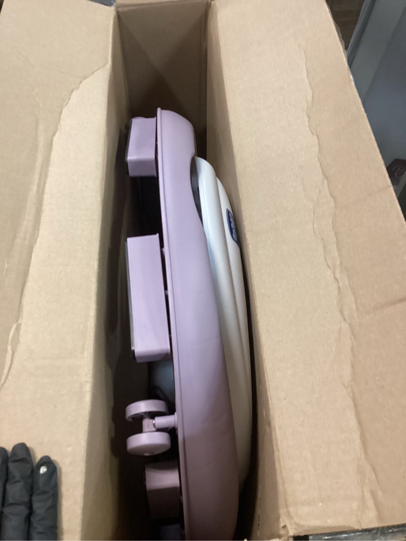 Condition photo showing As Is for Chicco Mod Walker Foldable Infant Walker, 3 Height Adjustments, BPA-Free Tray with 2 Cup Holders, Brake Pads, for Children up to 26 lbs., Space-Saving Compact Fold | Lavender/Purple