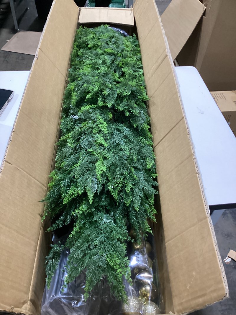 Condition photo showing Good Condition for 4FT Artificial Cedar Topiary Trees Set of 2, Extra Dense Foliage UV Resistant Fake Plants for Front Porch Christmas Decor, Lifelike Fake Trees Outdoor Indoor Home 48 Inch
