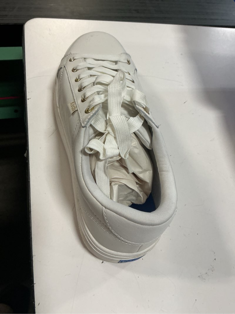 Condition photo showing As Is for keds women's park lace up sneakers 10 wide white leather
