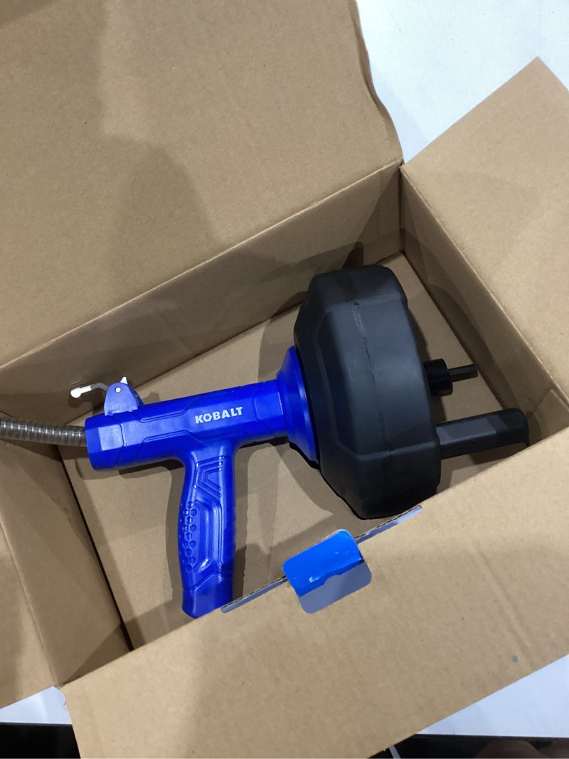 Condition photo showing As Is for kobalt 1/4-in x 25-ft high carbon wire hand auger for drain