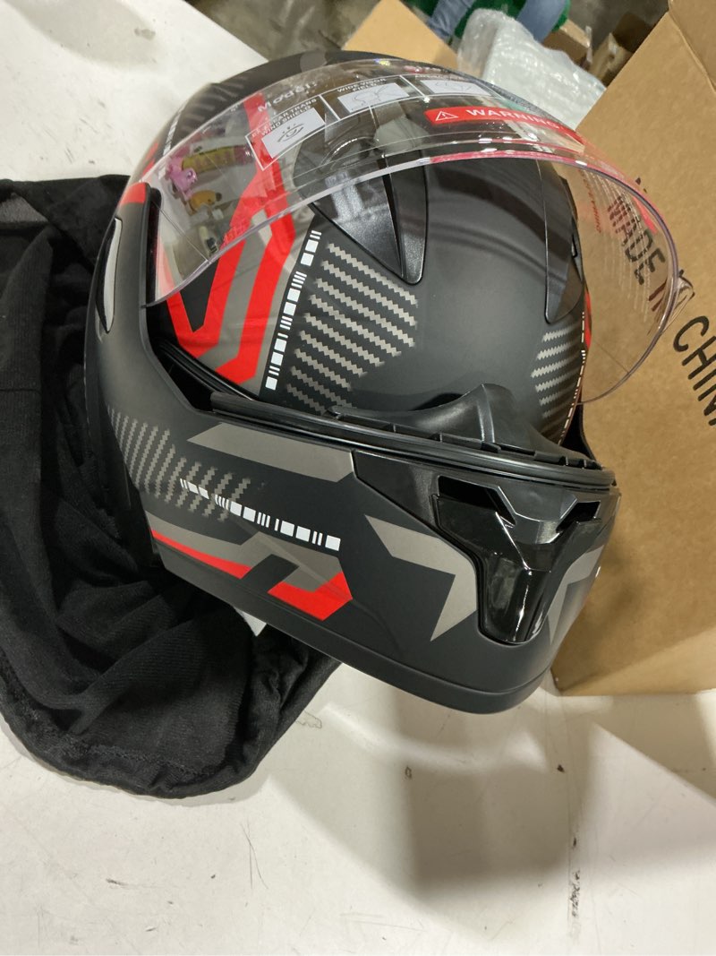 Condition photo showing New/Like New for Motorcycle Helmets Modular Full Face Moped Helmet,DOT Approved Modular Flip-Up Dual Visor Motorcycle Full Face Helmet for Adults Men & Women X-Large RED