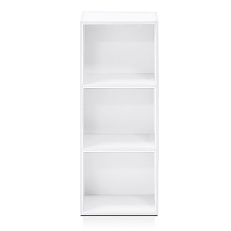 furinno 11003wh 3 - tier open shelf bookcase, white color - 12" w