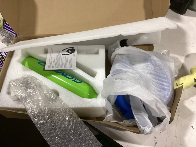 Condition photo showing As Is for goyojo 0.5l mini scuba tank, portable divng lung tank emergency air supply for snorkeling, diving & shallow-water activities, 5-8 mins breathing underwater green with mask, adapter