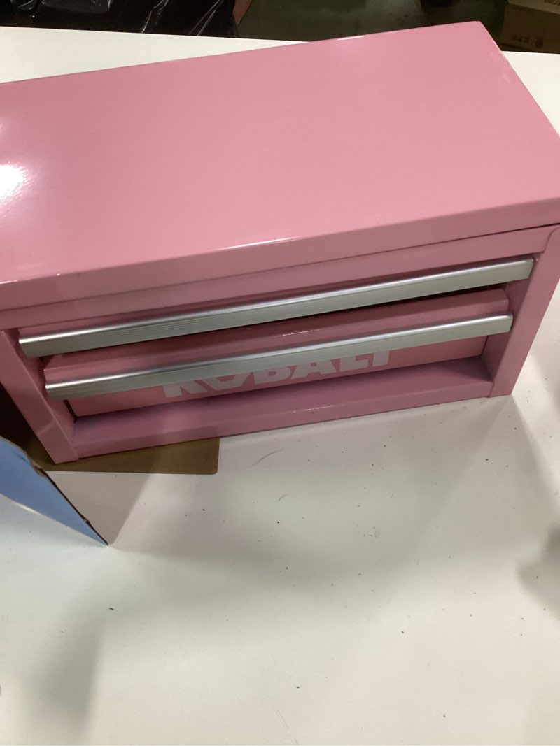Condition photo showing As Is for Kobalt Mini 10.83-In 2-Drawer Pink Steel Tool Box Item #5462039 |Model #54422