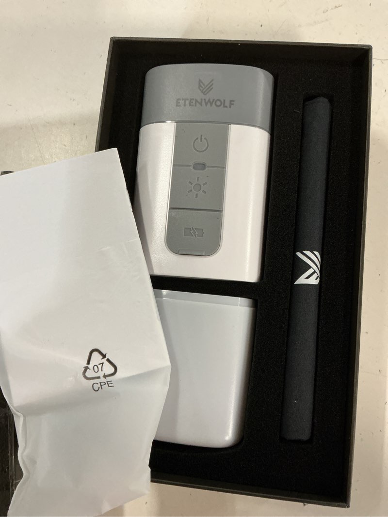 Condition photo showing Good Condition for etenwolf air pump for inflatables, 10400 mah portable electric air pump with camping light, 4x quick inflator & deflator, 720 l/min pump for pool floats, air mattress, vacuum storage bags white