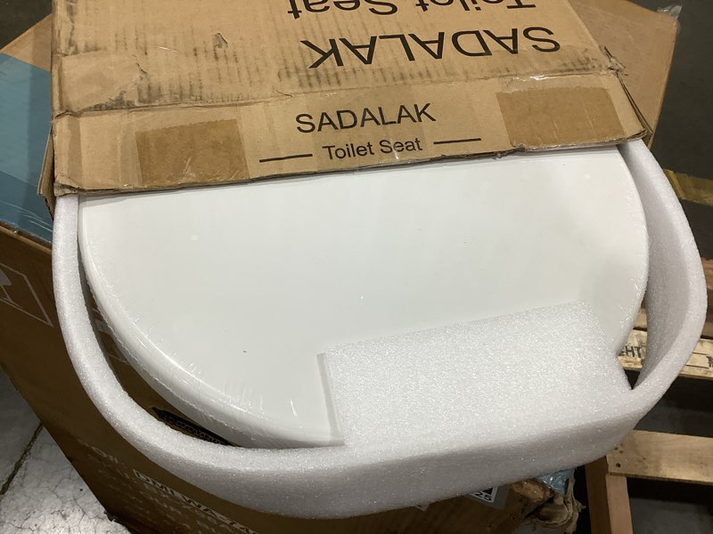 Condition photo showing Good Condition for soft close quick release toilet seat elongated- heavy duty adjustable stainless hinges, d/u shape toilet seats cover for easy cleaning & simple top fixing - white toilet lid