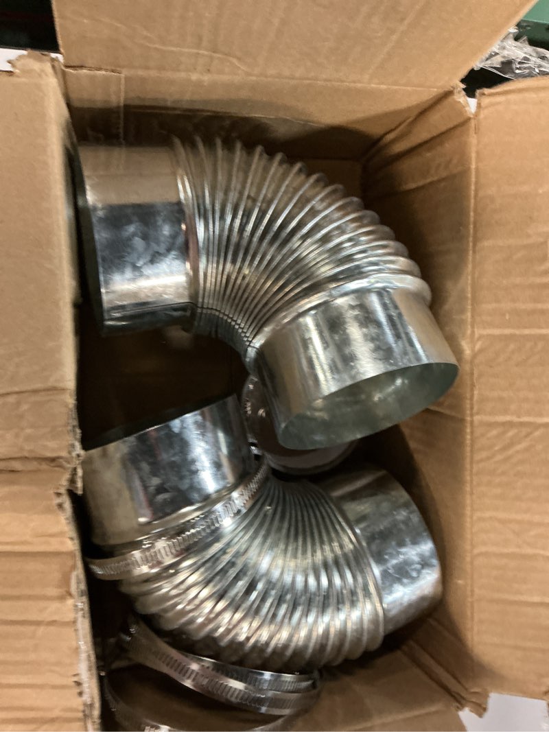 Condition photo showing Good Condition for air jade 2 pcs 90 degree dryer vent elbow, 4\" diameter metal elbow vent connector for dryers, hvac duct pipe ductwork, galvanized dryer vent elbow connector for tight space