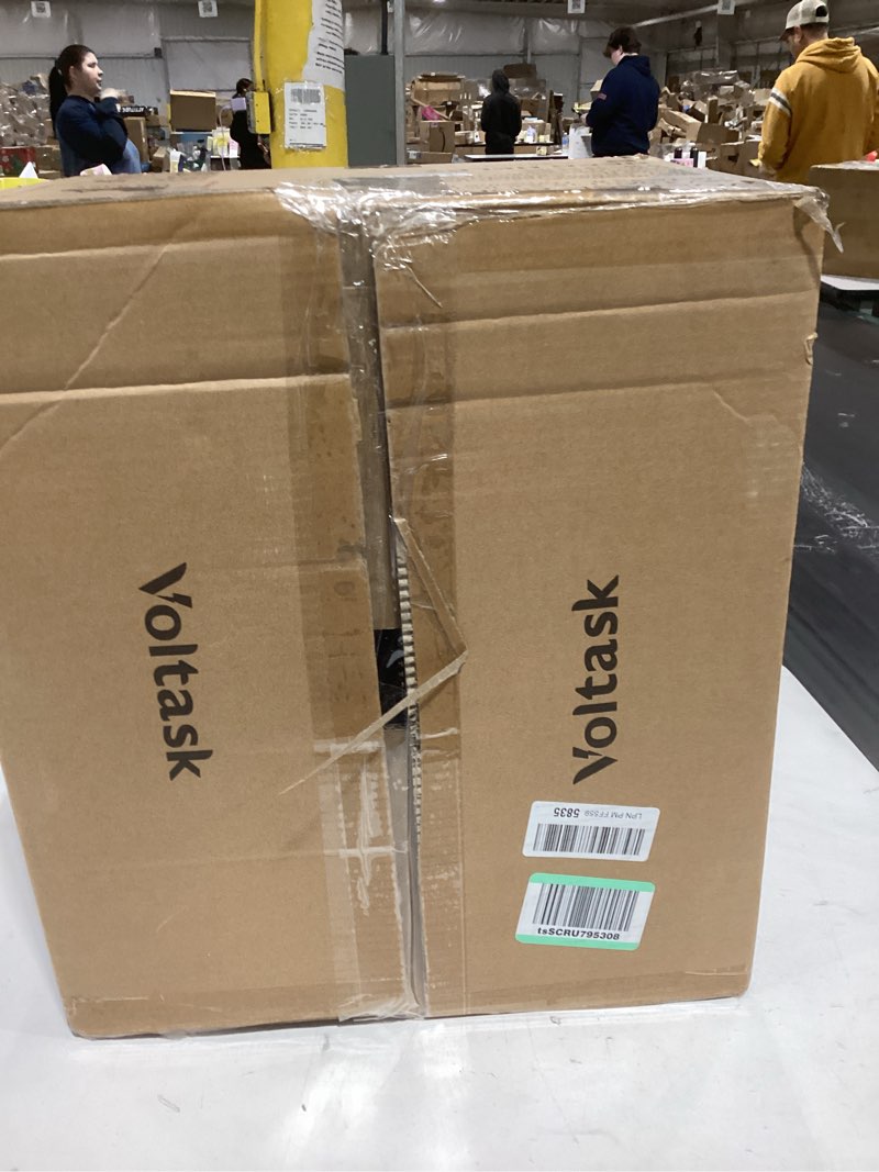 Condition photo showing As Is for VOLTASK Cordless Snow Shovel with Wheels, 48V | 16-Inch | 4-Ah Brushless Cordless Snow Blower, Battery Snow Blower with Directional Plate & LED Lights (2 * 24V Battery & Dual Quick Charger Included)