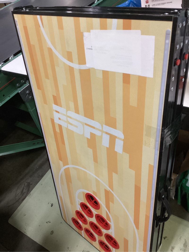Condition photo showing As Is for foot folding portable pong table optional cup holes