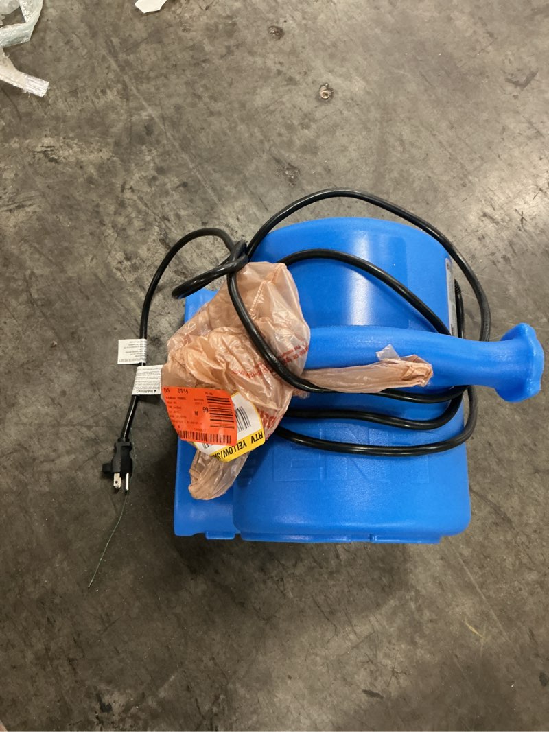 Condition photo showing As Is for 1/4 hp air mover blower fan for water damage restoration carpet dryer floor home and plumbing use in blue