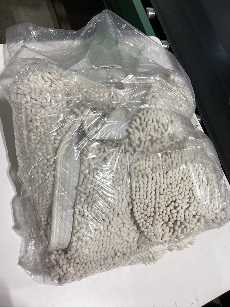 Condition photo showing Good Condition for olanly bathroom rugs 59x35, extra soft absorbent chenille bath rugs, rubber backing quick dry, machine washable bath mats for bathroom floor, tub and shower, home decor accessories, beige 59" x 35" beige