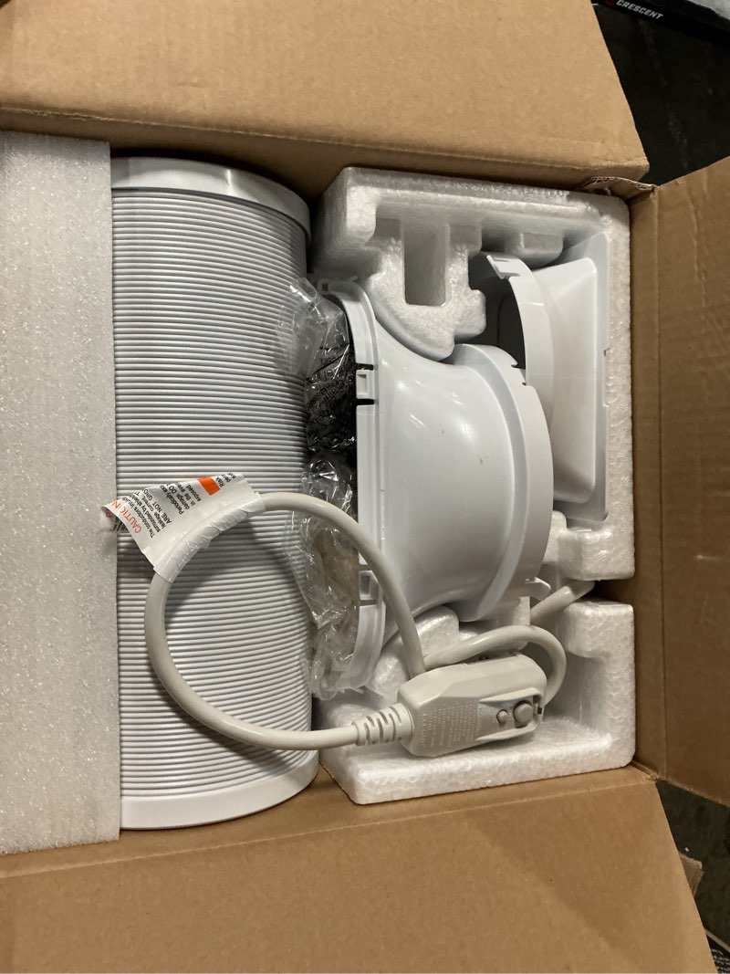 Condition photo showing As Is for 5,000 btu 115-volt 3-in-1 portable air conditioner unit cools 150 sq. ft. with dehumidifier and remote in white