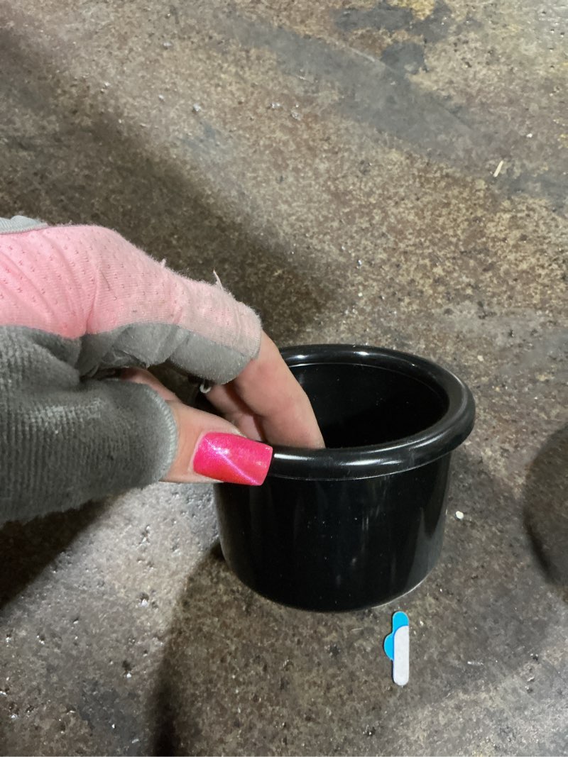 A&H Tool & Die Crock-Style Black Plastic Bird Dish 8 oz