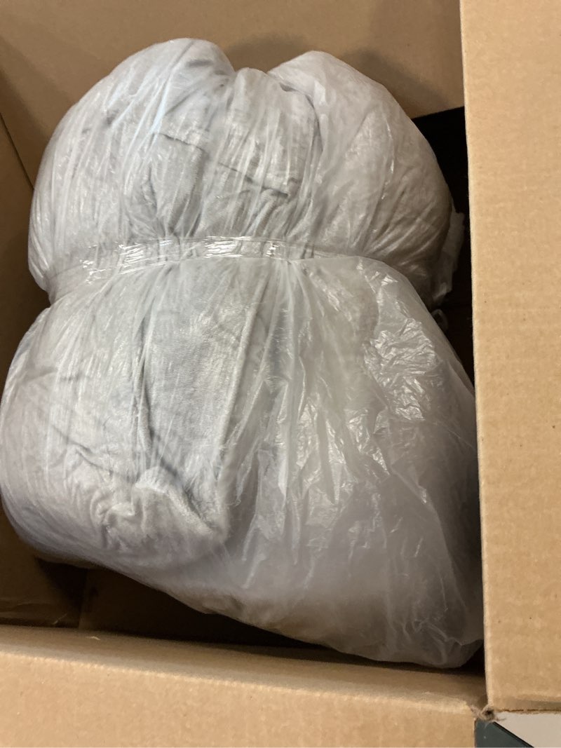 Condition photo showing As Is for 7 Piece Queen Comforter Set with Sheets Bed in a Bag Queen Queen Bed Set Grey