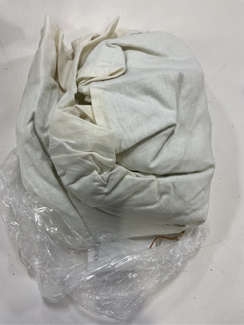 Condition photo showing As Is for quince european linen true blackout curtain - single panel, 48x96, ivory