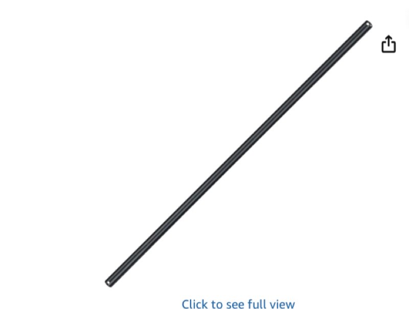 48 inch ceiling fan downrod, 4 ft black extension downrod for ceiling fan, 1 inch outside diameter,black, only fan boom no thread no cord