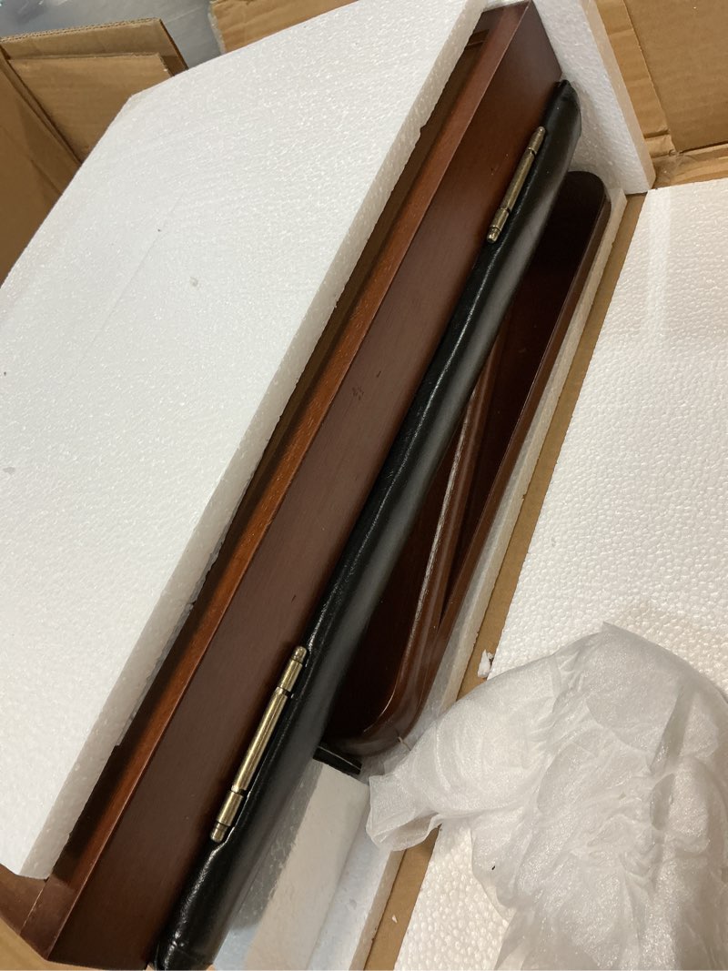 Condition photo showing Good Condition for Solid Wood Shoe Bench, 2-Tier Entryway Bench with Cushion and Flip-Open Storage Box, Mid-Century Modern Shoe Bench Rack for Hallway, Mudroom(Black, 21.65'') Black-storage Seat 21.65 inches