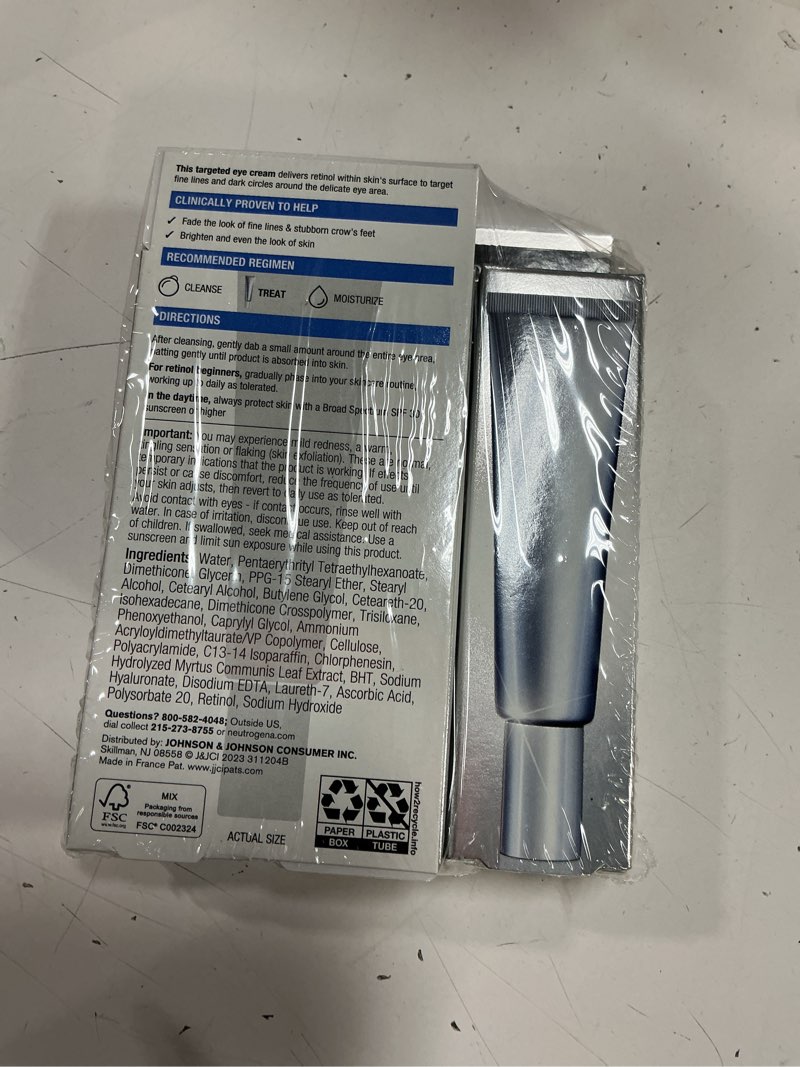 Condition photo showing New/Like New for Neutrogena Rapid Wrinkle Repair Retinol Eye Cream for Dark Circles, Daily Anti-Aging Under Eye Cream with Retinol & Hyaluronic Acid to Fight Fine Lines, Wrinkles, & Dark Spots, 0.5 fl. oz 0.5 Fl Oz (Pack of 3