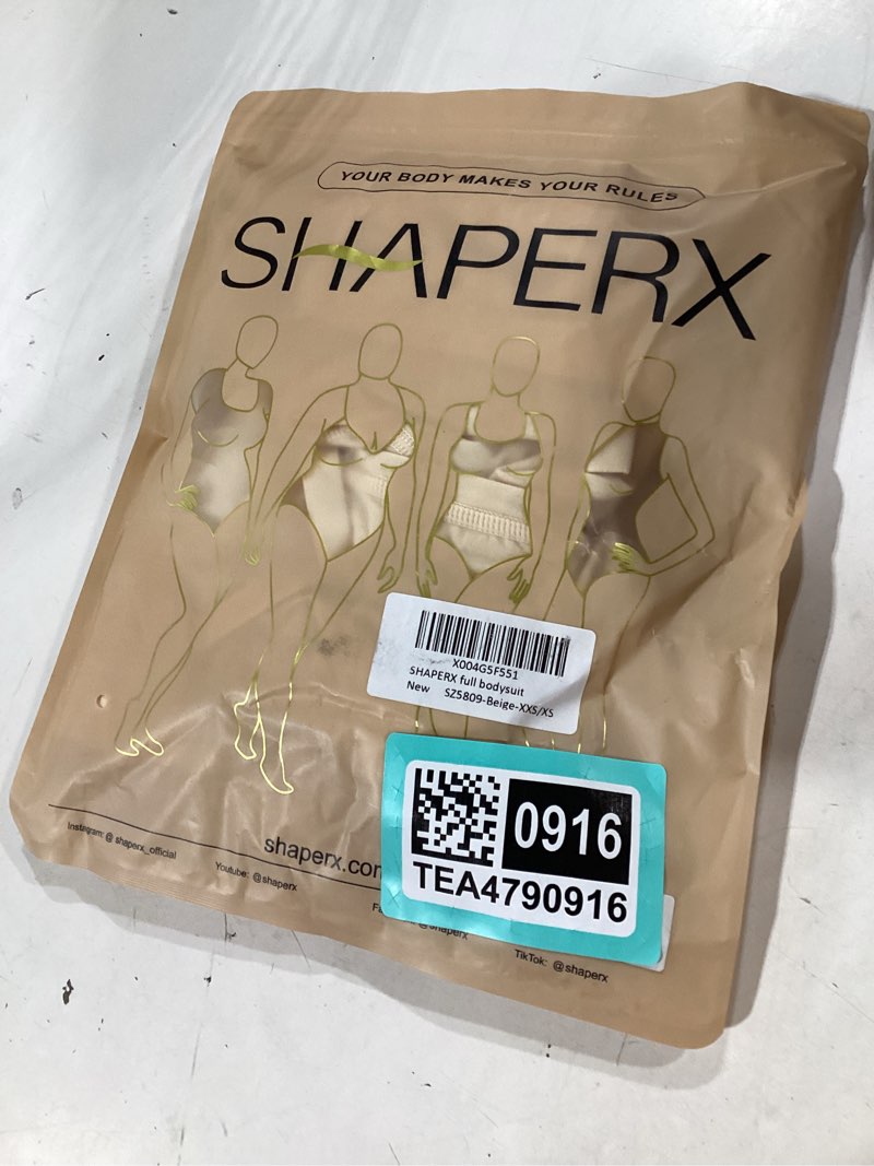 Condition photo showing Good Condition for shaperx hourglass leggings anti cellulite compression full body shapewear breathable no roll down medium support xx-small-x-small beige (full body)