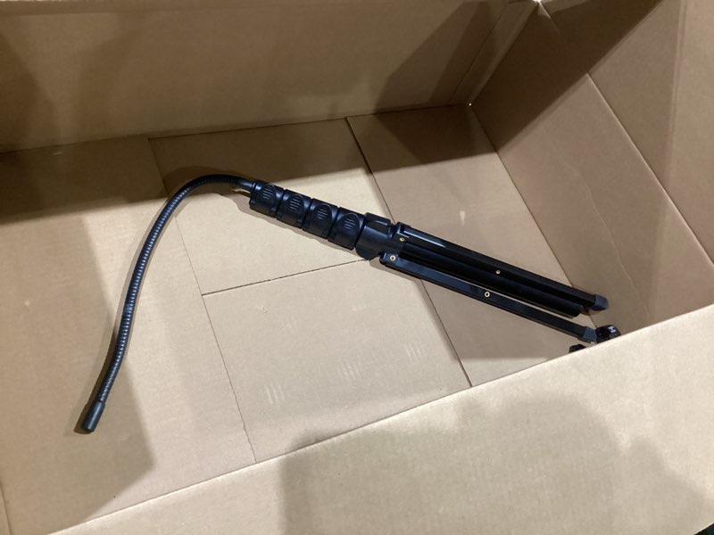 Condition photo showing As Is for tripod for cell phone & camera, sturdy & stable height adjustable multi-angle shot selfie stick tripod for video recording